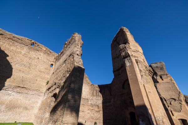 Baths of Caracalla against blue sky