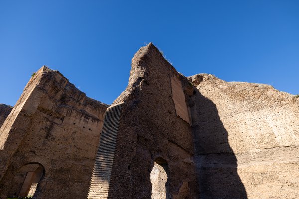 Sunlit walls of the Baths of Caracalla