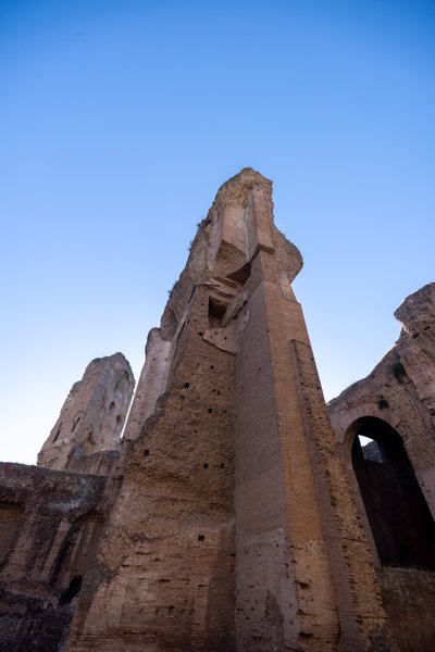 Soaring brick ruins, Baths of Caracalla
