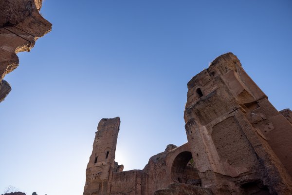 Crumbling towers of the Baths of Caracalla