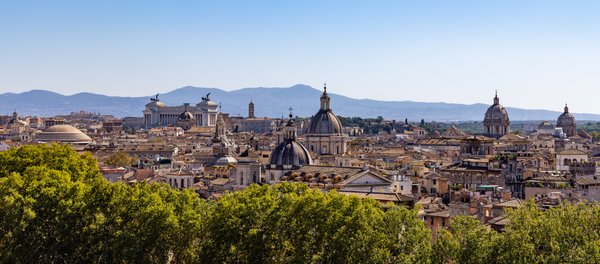 Roman skyline of domes and the Altare della Patria