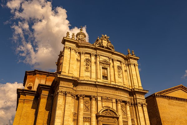 Santi Luca e Martina church at golden hour