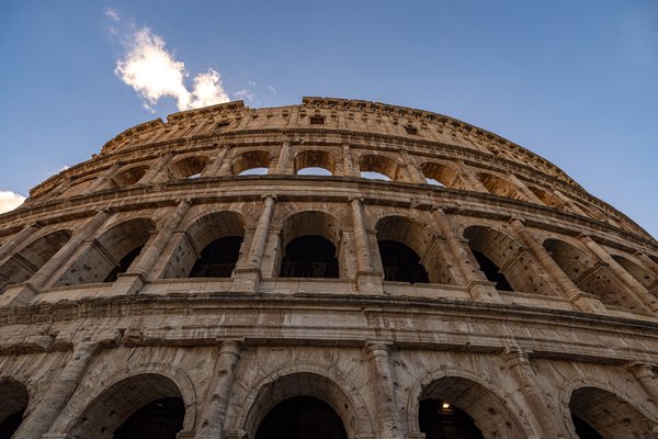 Colosseum arches at dusk