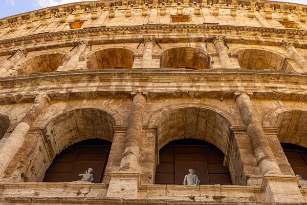 Statues set in Colosseum arches