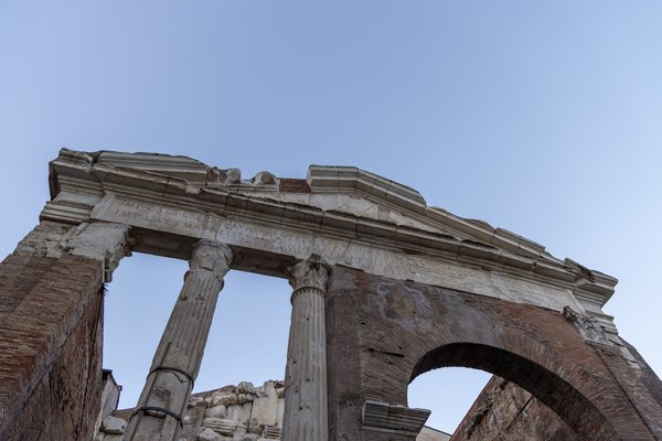 Ancient inscribed pediment, Portico of Octavia