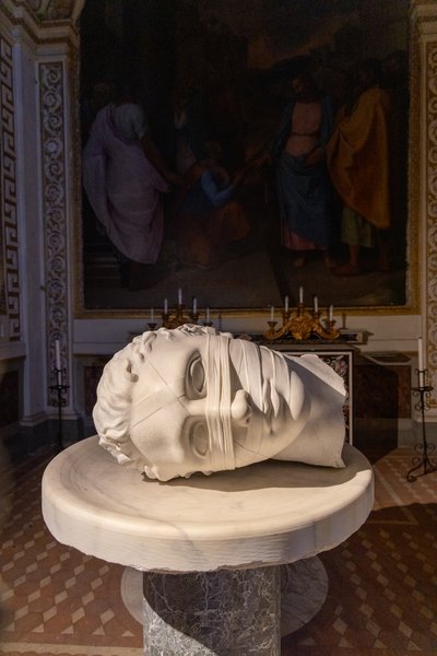 Reclining marble head, Santa Maria degli Angeli