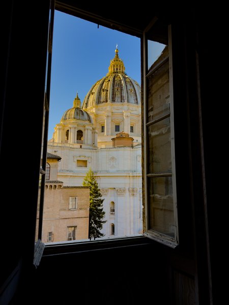 St. Peter's dome through a window