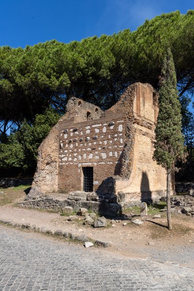 Brick tomb ruin along Via Appia