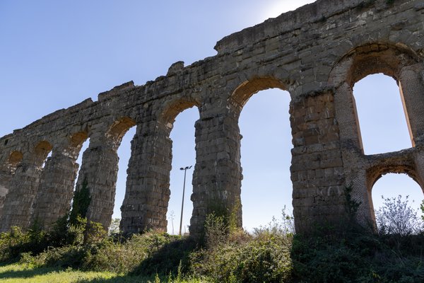 Arches of an ancient Roman aqueduct