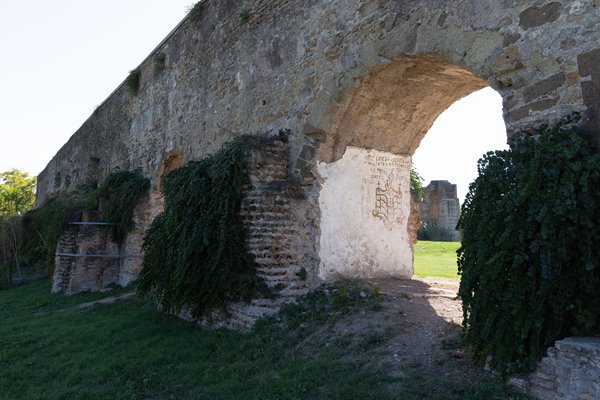 Vaulted arch of a weathered aqueduct